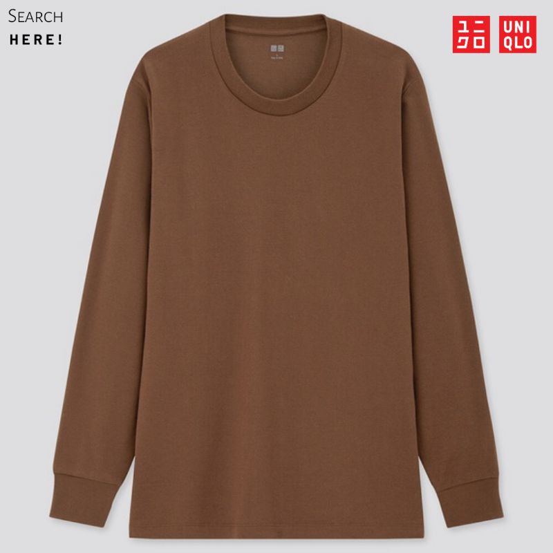  Kaos  Uniqo Soft Touch Crew Neck Lengan  Panjang  Original 