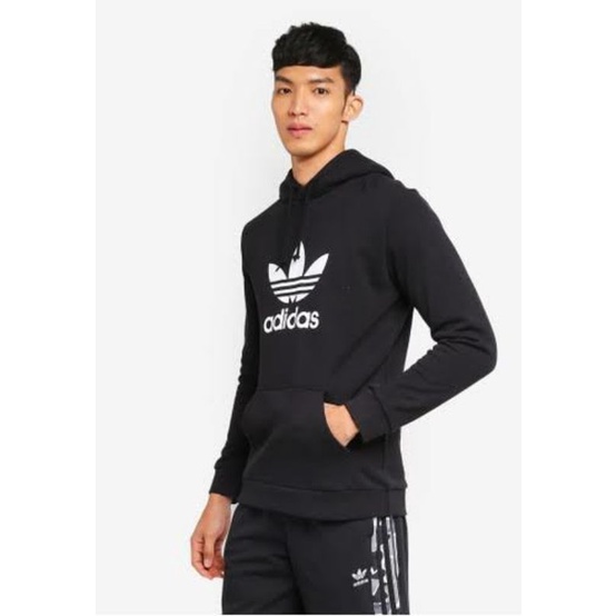 (size S US/170cm) adidas Hoodie Trefoil Hitam DT7964
