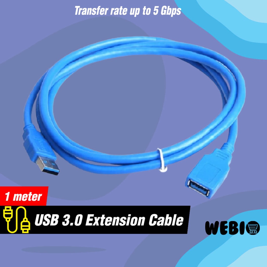 Kabel USB 3.0 Extension Male to Female 1M Sambungan Extender 1 Meter Ekstension Perpanjangan 1 M