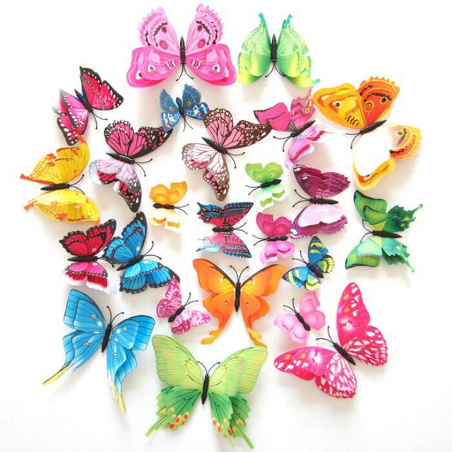 Butterfly Wall Sticker - Stiker dinding 3D Stiker Kupu Kupu isi 12pc