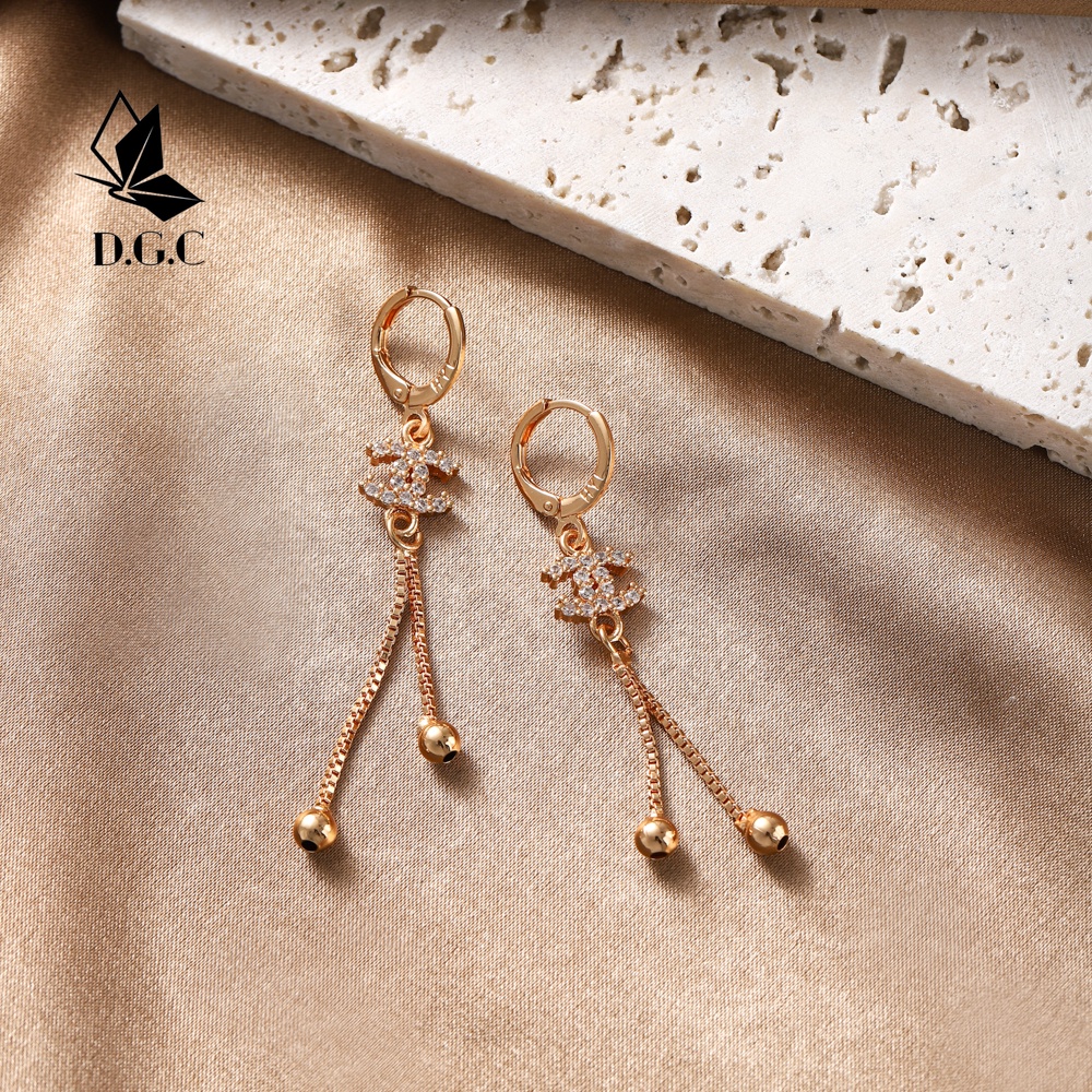 ✨DGC✨Gaya Korea  Stainless Steel Berlian Fashion Wanita Murah Anting-Anting C Ganda D156