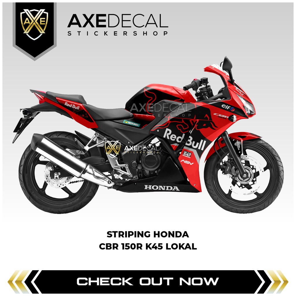 Striping Cbr 150R k45 Lokal Livery redbull / Stiker motor list Variasi Honda Cbr Lokal