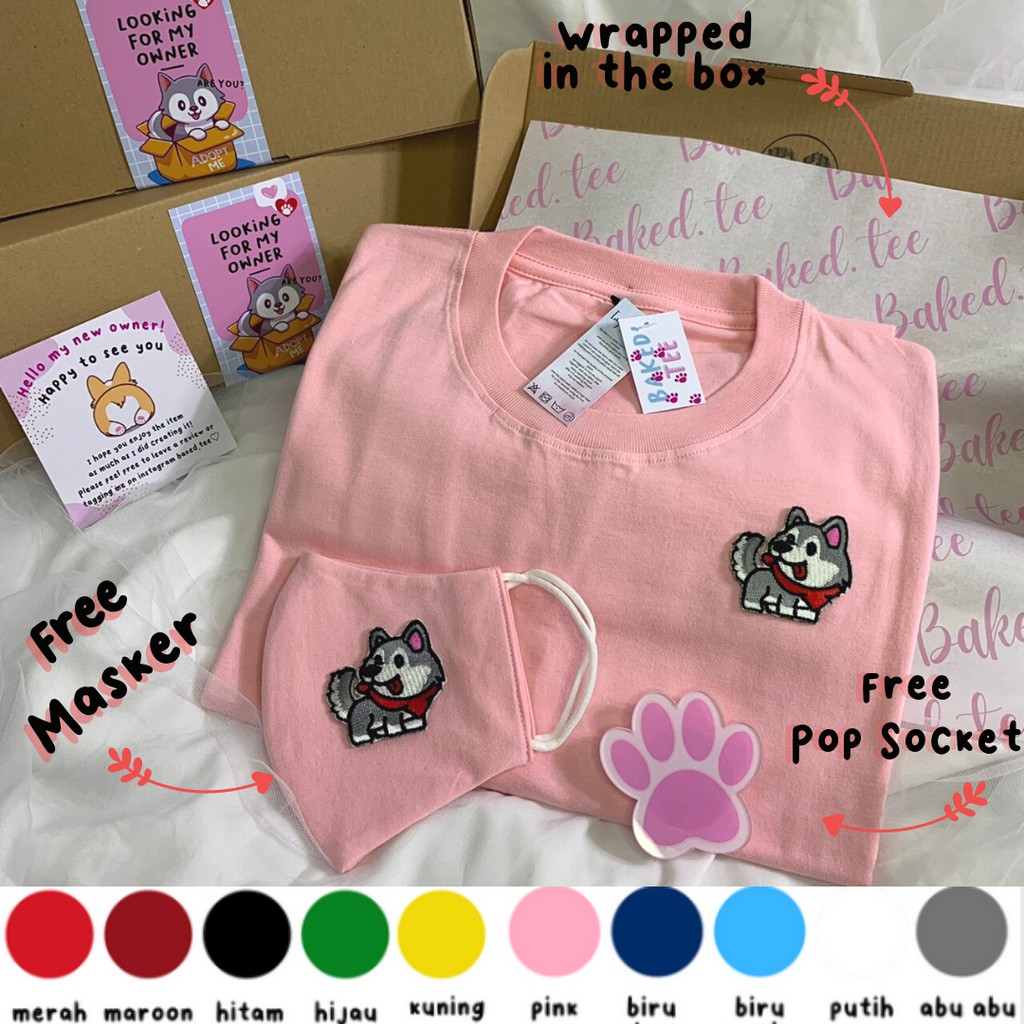 KAOS HUSKY PENDEK SIZE ANAK (0-3) (ANJING HUSKY)