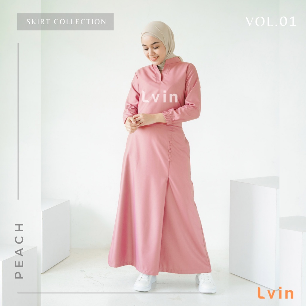 [ Lvin ] FLARE SKIRT  SCRUBS - Vol 01 -  Baju OKA Rok Mandarin Collar Lengan Panjang / Baju Jaga /Set Baju Celana Jaga Oka / Dokter / Baju OK / Blissful Series