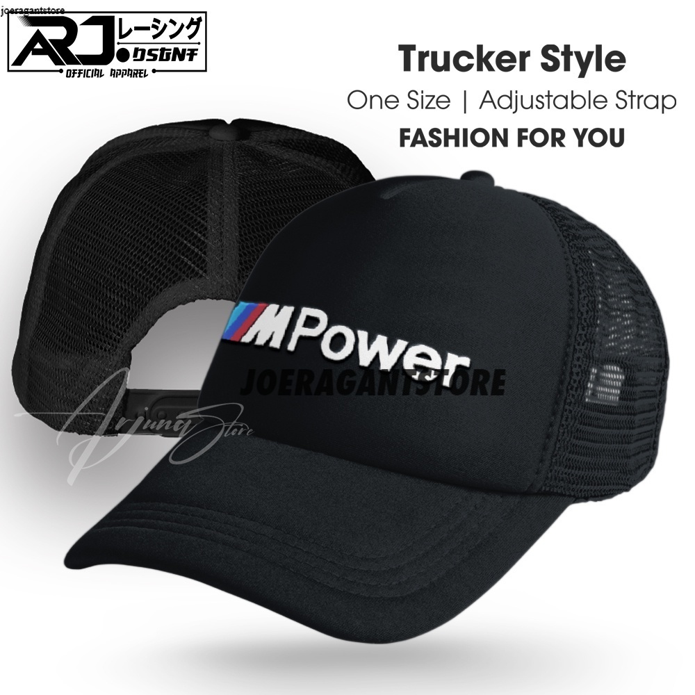 TOPI JARING TRUCKER Dewasa Topi Trucker BMW MPOWER M POWER Logo - JS