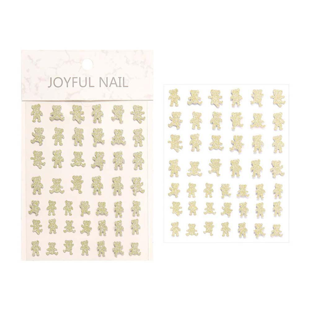 MXBEAUTY Stiker Nail Art Trendy Glitter Bubuk Cinta Hati Kupu-Kupu Beruang Self Adhesive Manicure Tool