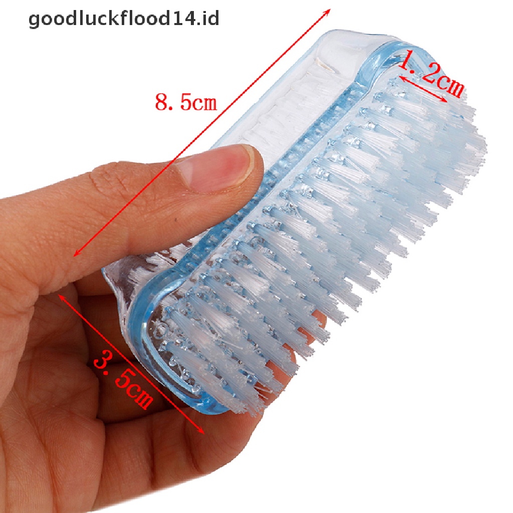 [OOID] Double sided nail cleaning brush clean scrubber scrubbing bristles manicure tool ID