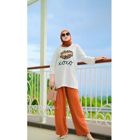 [KODE ZVNHH] SET XOXO /ONE SET CELANA & ATASAN OVERSIZE
