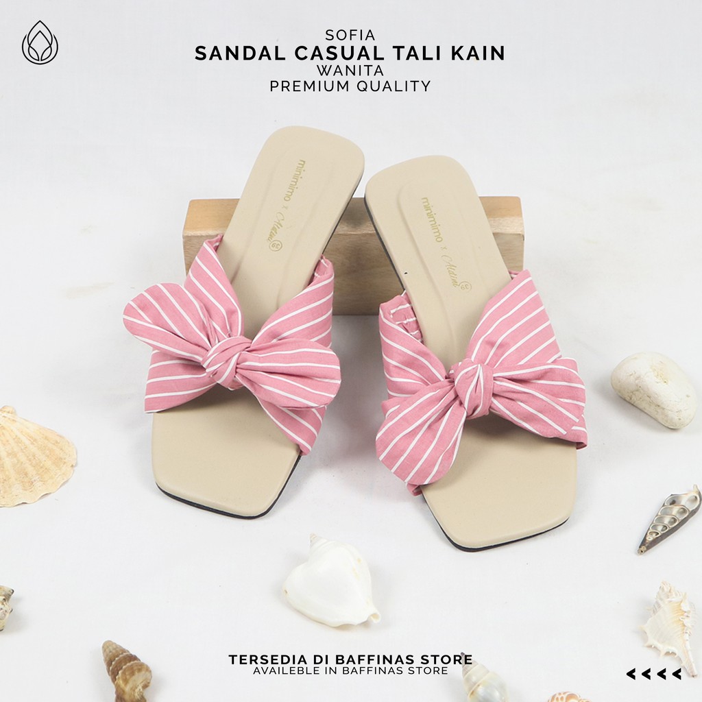 Sandal Wanita Casual - Tali Kain Premium Quality - Sofia