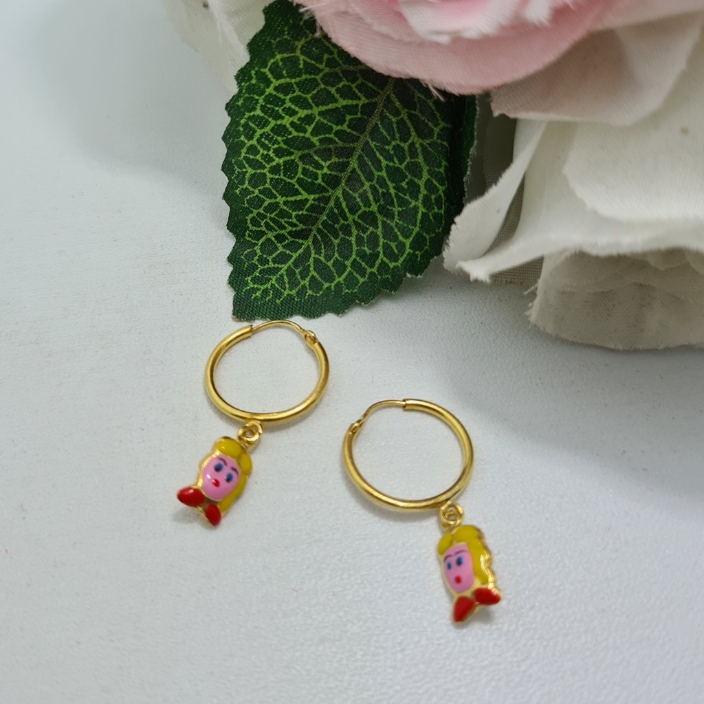 Anting Ring Anak Emas Muda Gambar Frozen