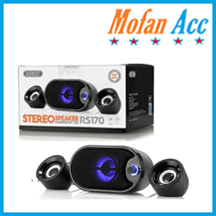 Bagus Speaker Portable ROBOT RS170 Stereo With LED FOR PC LAPTOP SMARTPHONE Terjamin