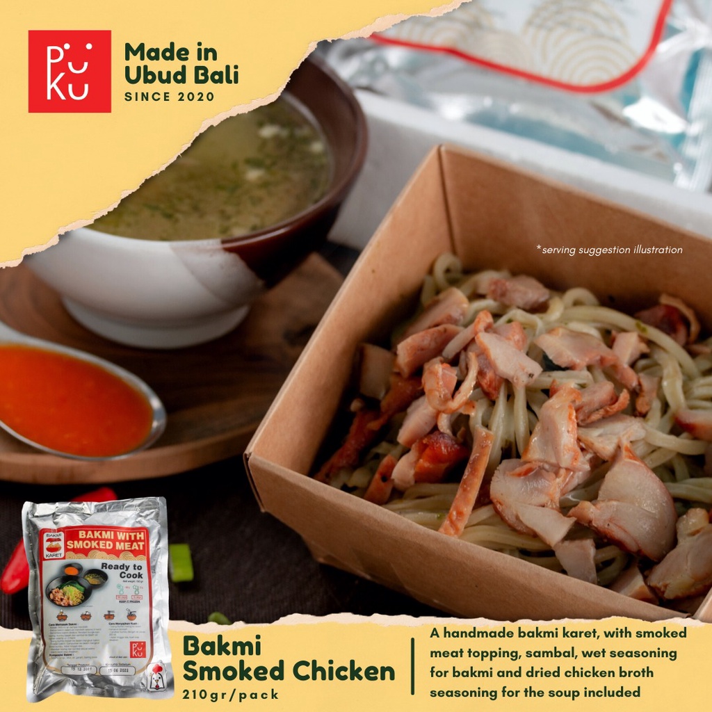 

Puku Bakmi Karet topping Ayam Asap