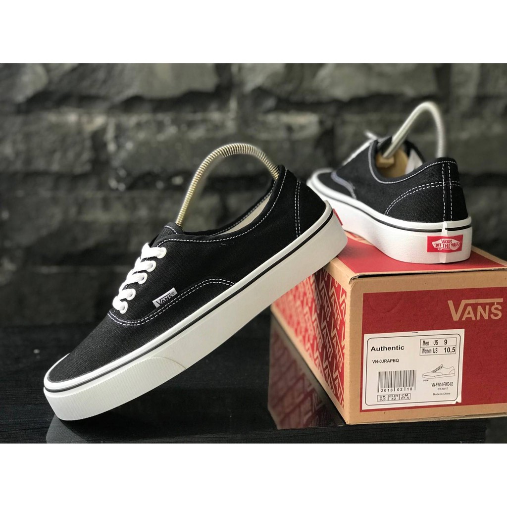 sepatu vans authentic wanita cewe cewek murah sneakers casual formal santai sekolah anak hitam putih