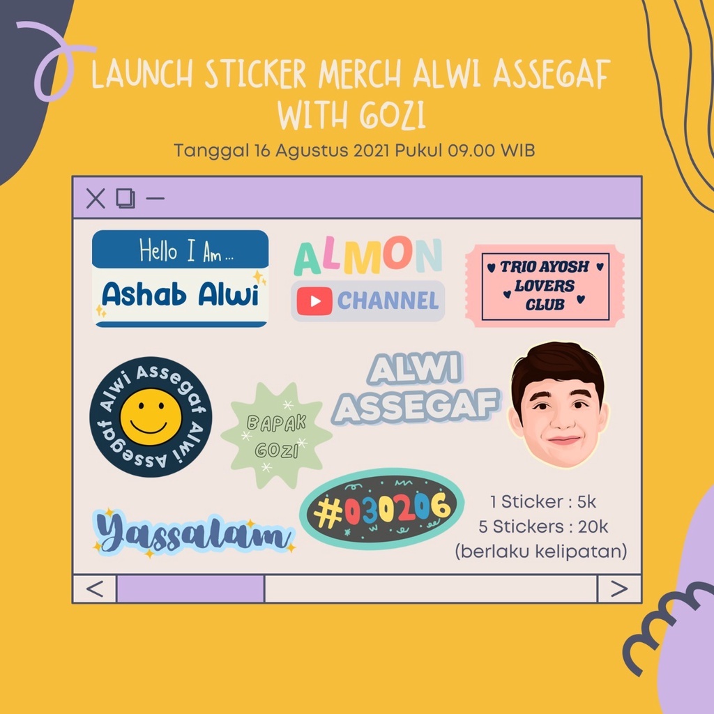 

MERCH STICKER ALWI ASSEGAF X GOZI BY ALWI