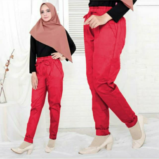 Celana Jogger Wanita Berhijab Jogger Pants Bahan Katun Jogger Polos Jogger Olah Raga Wanita Shopee Indonesia