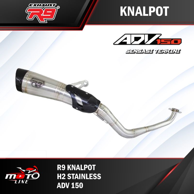 KNALPOT R9 H2 STAINLESE HONDA  ADV 150 ORIGINAL