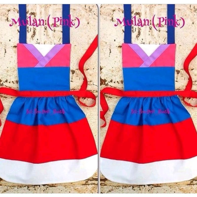 Apron Mulan Dewasa &amp; Anak Celemek Kostum Disney Princess