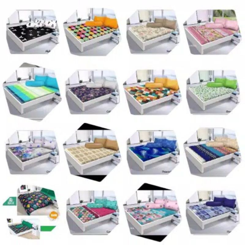 SPREI HAWAII 180X200 AMMIE,FLANEL,ALPHABET,KAZAN,VANIA,ARUNDARI,DELISA,PEACOCK BLUE,HARUMI,CHOCO,