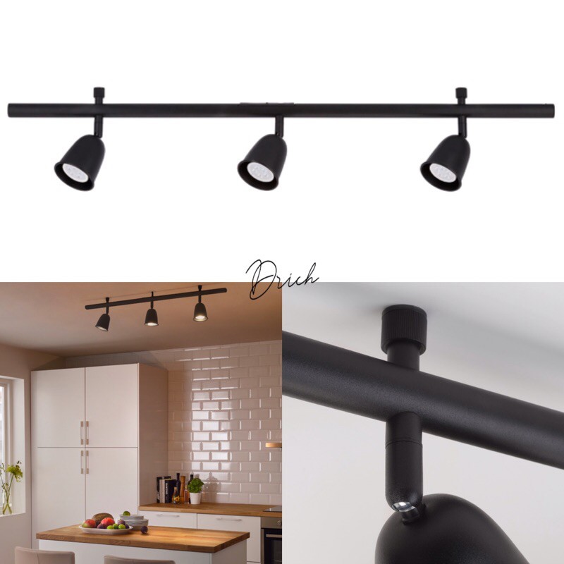 SKURUP - Ceiling track , 3 spots, black