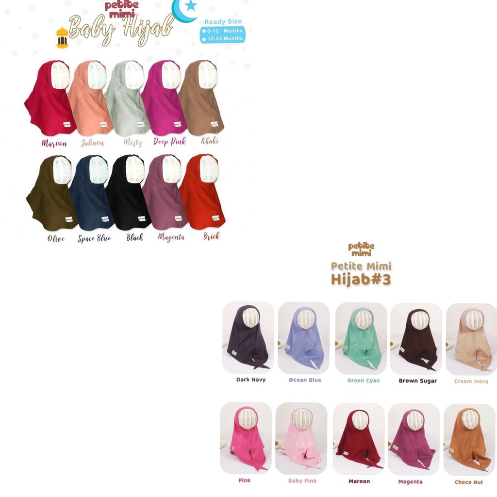 Petite Mimi Baby Hijab Anak Instan / Jilbab Anak Perempuan