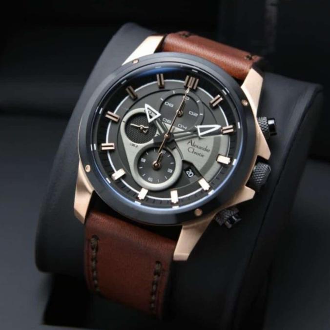 Jam Tangan Analog Pria Aleandre Christie Ac 6593 Mc Leather Stainless Storesuhardi_