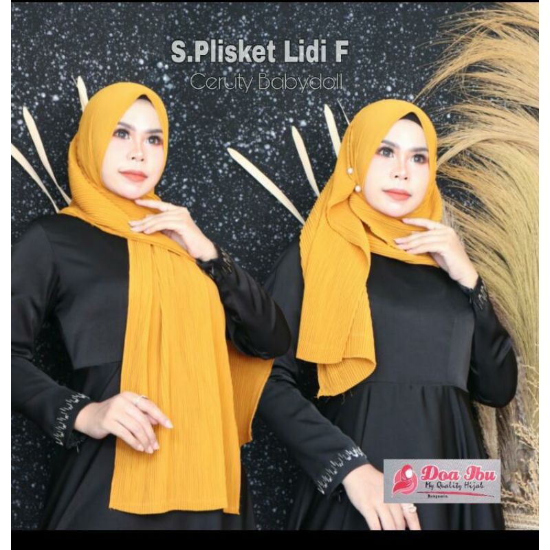 PASHMINA PLISKET LIDI FULL ORIGINAL DOA IBU/PASHMINA PLISKET CERUTY/PLISKET LIDI ORI DOI