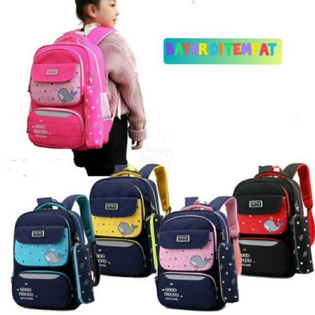 TAS ANAK SEKOLAH SD CEWEK COWOK PLUS TEMPAT PENSIL