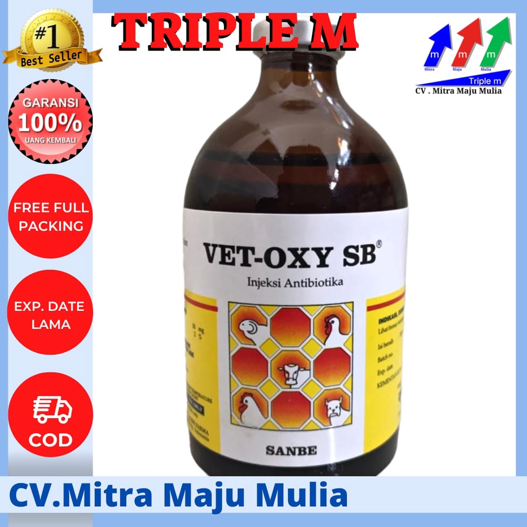 VET OXY SB Vol 100ml TRIPLE M - Antibiotik Hewan Sanbe