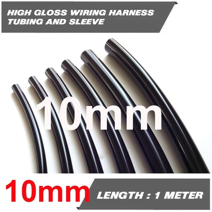 Selongsong pelindung Kabel Karet 4mm 5mm 6mm 8mm 10mm 12mm 14mm 16mm 18mm 20mm  High Gloss Wiring Harness Tubing @ meter