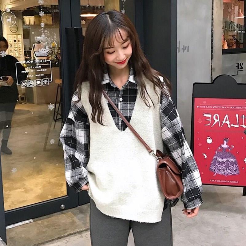 【Bayar di tempat】Kemeja lengan lentera serba guna wanita Korea