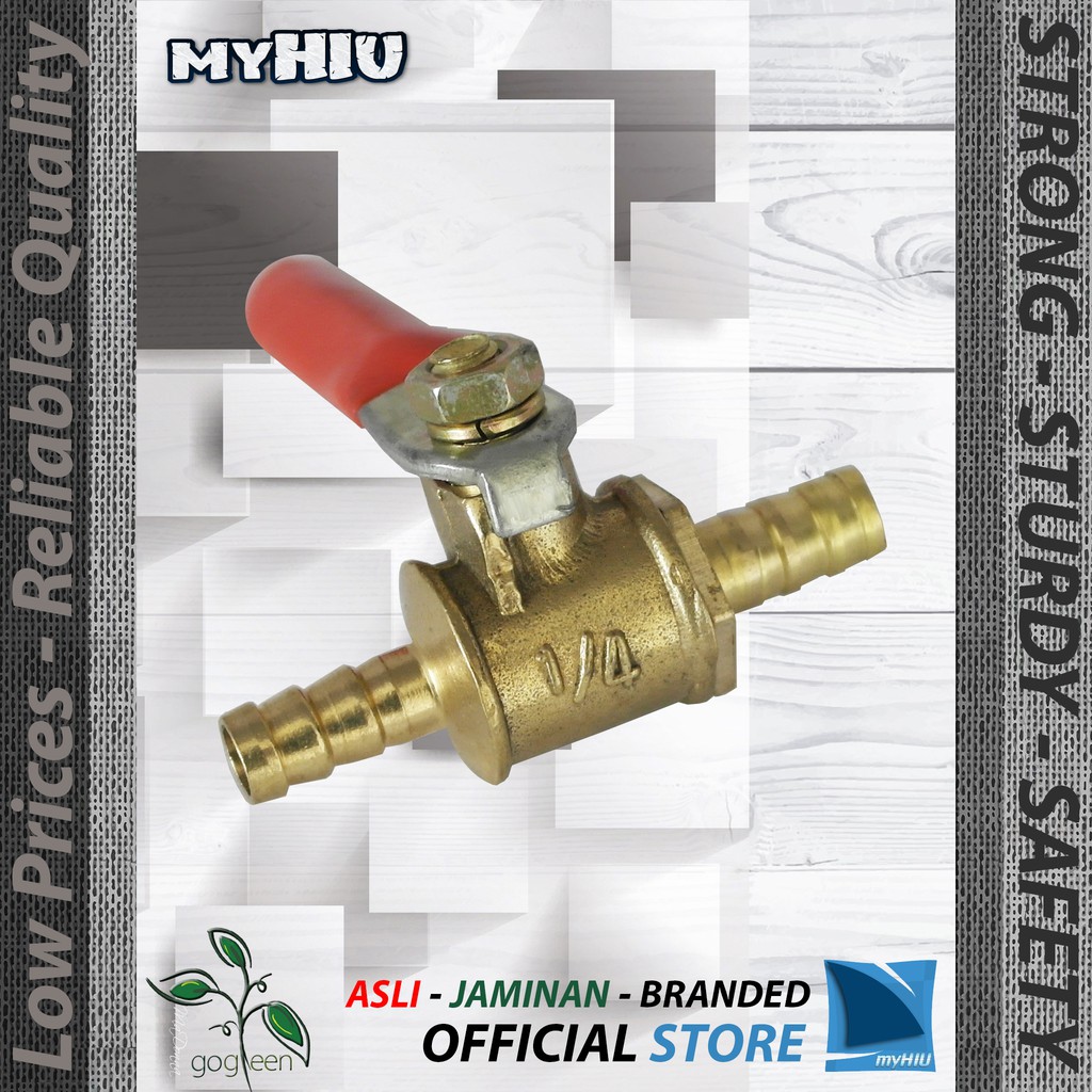 Kran Bensin 1/4&quot; Kuningan Stop Kran Sepeda Motor - Stop &amp; Release Liquid Faucet