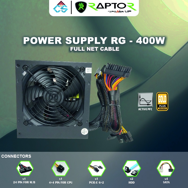 Power Supply PSU 400W Gold+ PowerUp Vector 400 - Power Supply Gaming