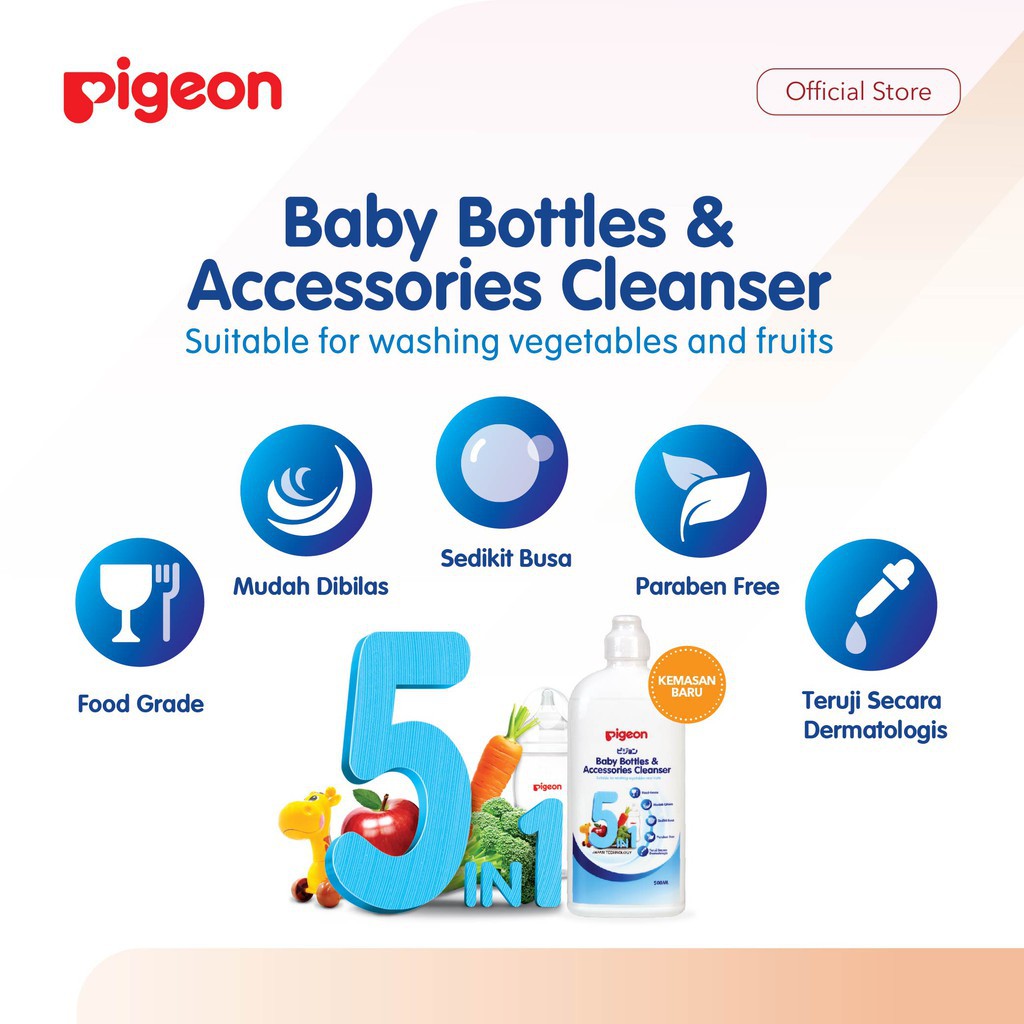 Pigeon Cairan Sabun Pencuci Botol Susu Bayi Liquid Cleanser Basic 450ml