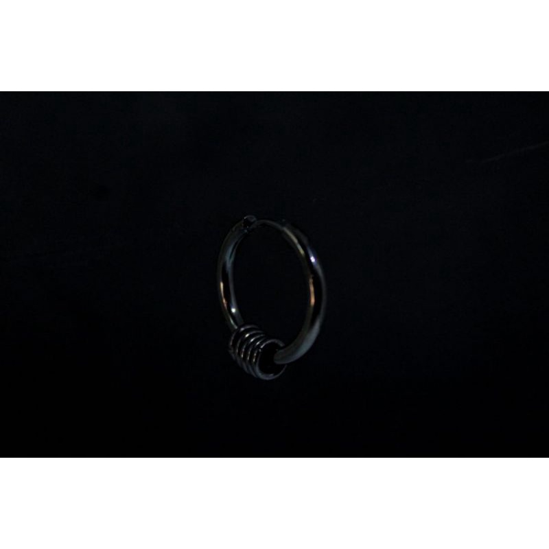 Anting Hoop Black Multi Ring Mewah Untuk Pria / Anting Hoop Keren