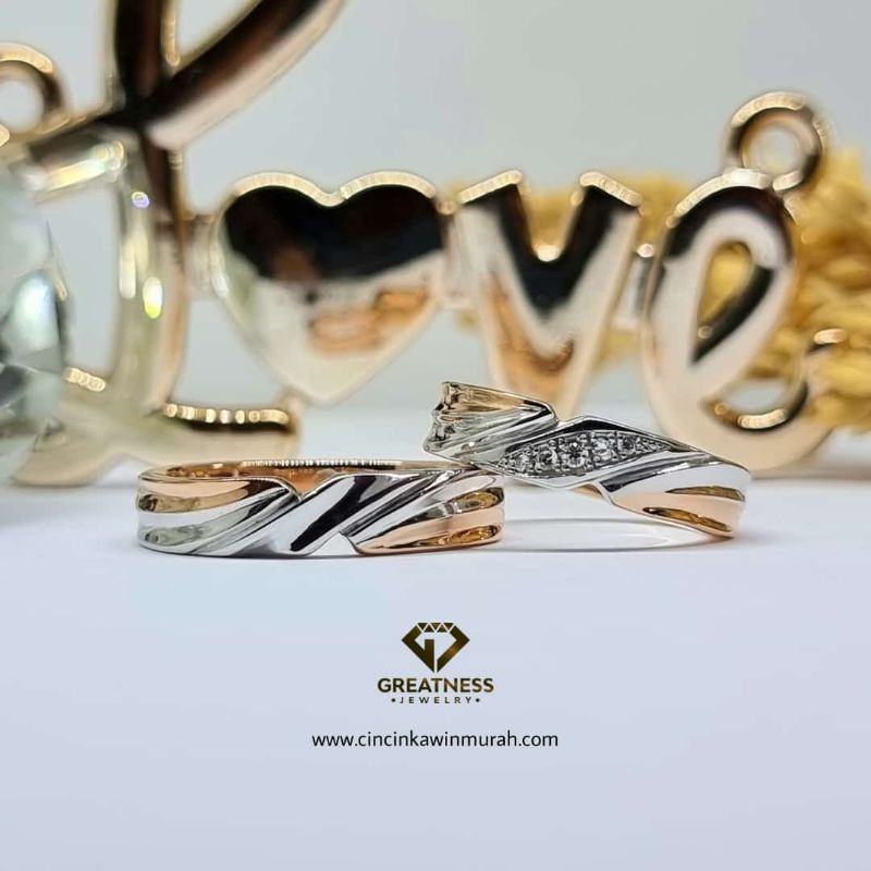 Cincin couple emas&palladium