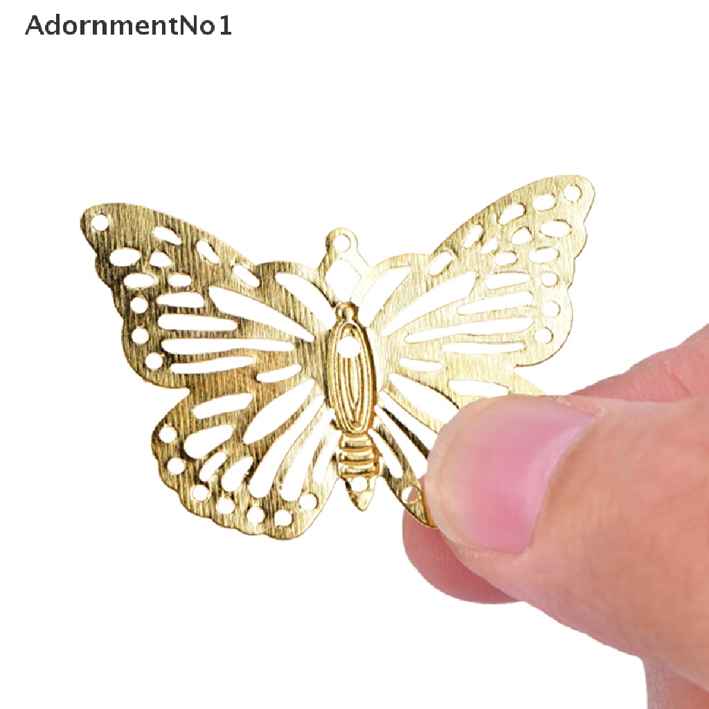 [AdornmentNo1] 50Pcs/Set Gold Metal Filigree Hollow Butterfly Charms Craft DIY Jewelry Making [new]