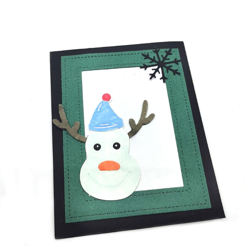 Cutting Dies Embossing Bahan Carbon Steel Desain Rusa Natal Snowman Untuk Scrapbook