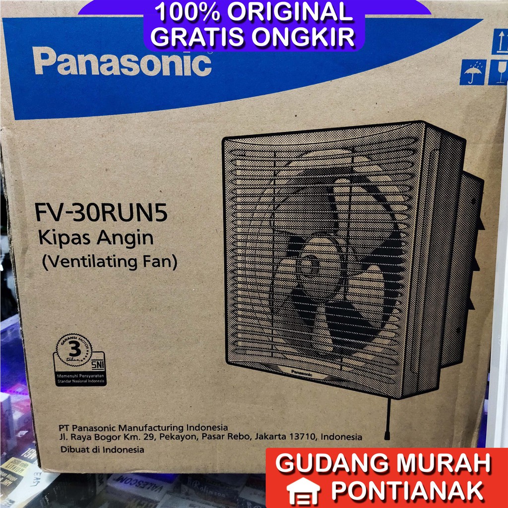 Exhaust Fan Panasonic FV 30RUN 2arah 12inch wall hexos fan penyedot udara hawa panas asap