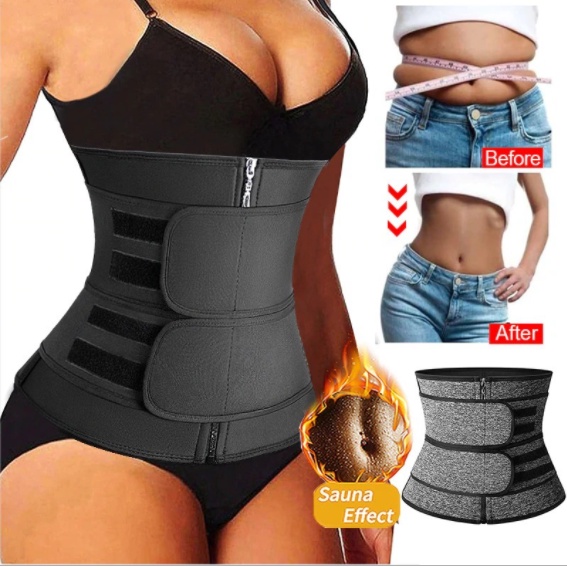 KORSET PERUT PEMBAKAR LEMAK WAIST BELT TRIMMER DOUBLE STRAP