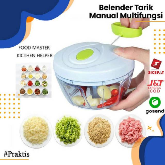 VIPOO MINI SPEEDY CHOPPER BLENDER TARIK TANGAN MANUAL/ALAT PEMOTONG DAGING 100019