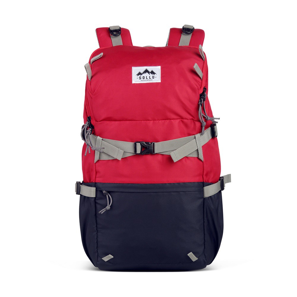 Tas Ransel Backpack Outdoor Waterproof, laptop 14 Inch, Caldera Red Navy