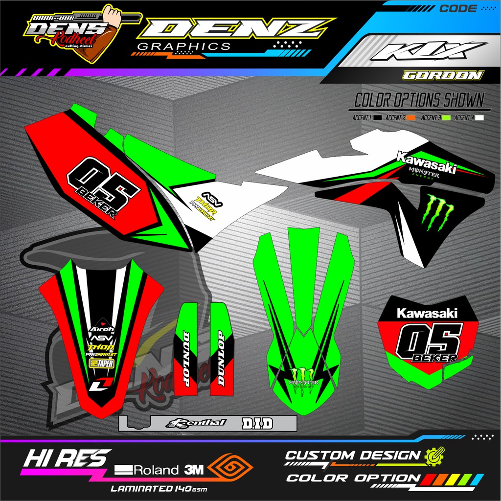 DECAL SETICKER KLX 150L GORDON MD0020