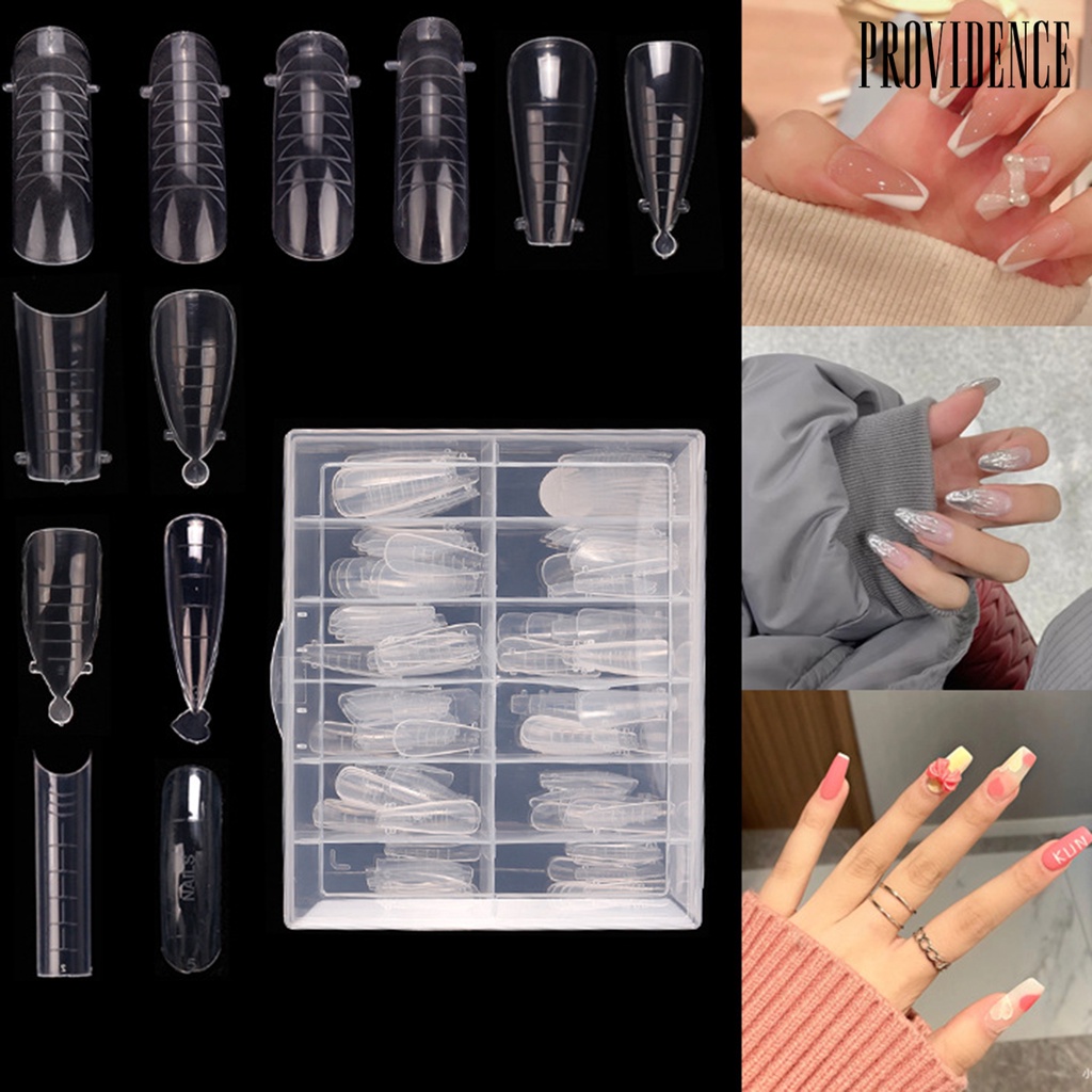 Providence 120Pcs/Box Nail Artificial Tips Size Design DIY Design Transparent Nails Art Fake Extension Tips for Nail Design