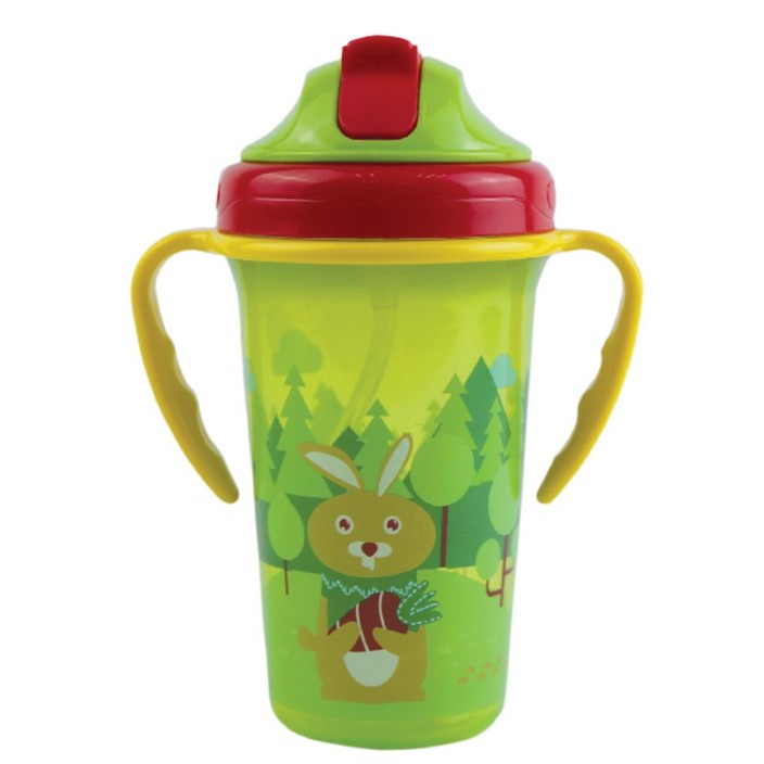 Baby Safe Cup With Weighted Straw JP020 Green 300ml Botol Minum Hijau