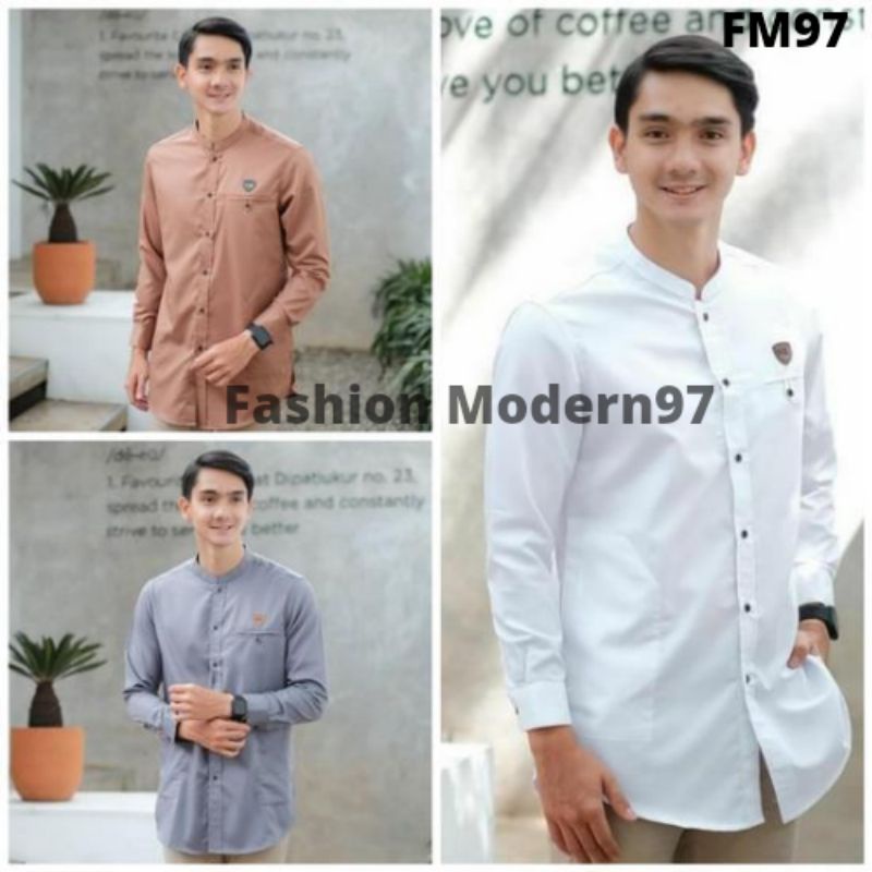 Baju Koko Kurta Dewasa Lengan Panjang Material Catton Adem Serap Keringat