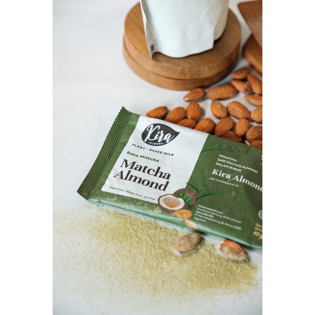 Kira Almond - Matcha Almond Powder Sachet / Susu Almond Bubuk Matcha