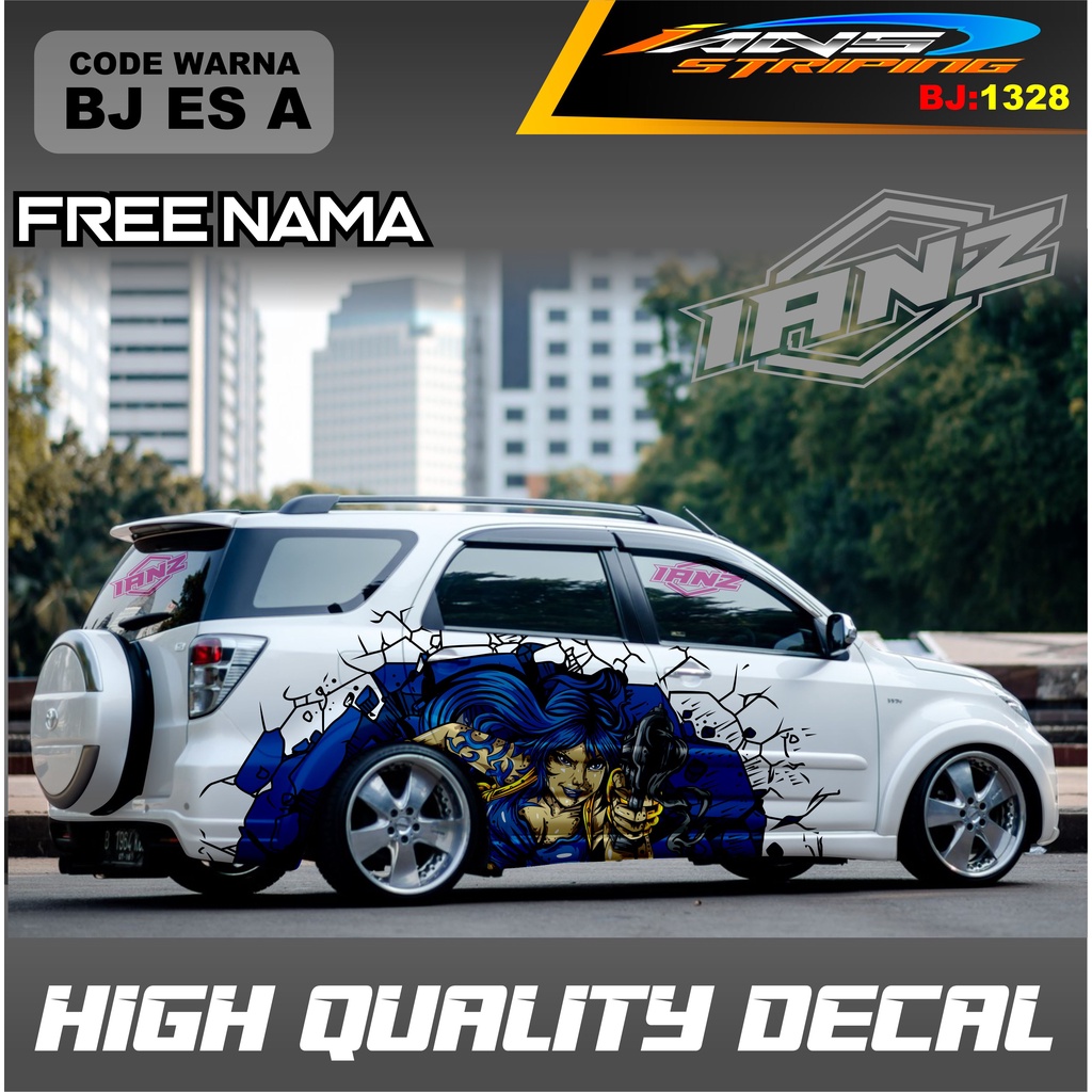 VARIASI STICKER MOBIL TERIOS RUSH / STIKER DECAL MOBIL AVANZA XENIA INNOVA / STIKER MOBIL KEREN