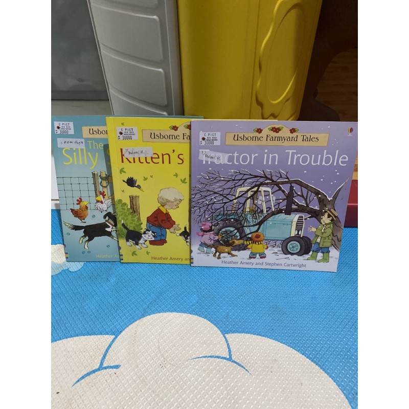 buku hits bbw usborne farmyard tales the silly sheepdog, kitten's day out, tractor in trouble