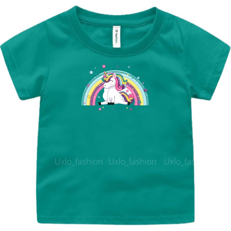 BAJU KAOS ANAK PEREMPUAN MURAH MOTIF UNICORN KUDA PONY LUCU UMUR 2 3 4 5 6 7 8 9 TAHUN SIZE S M L XL UXLO FASHION