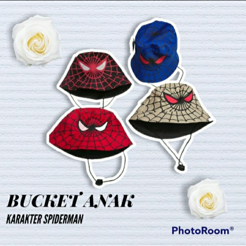 TOPI BUCKET SPIDERMAN ANAK